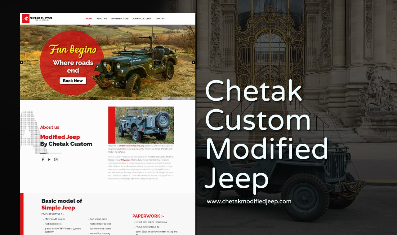 modified jeep website designer in india