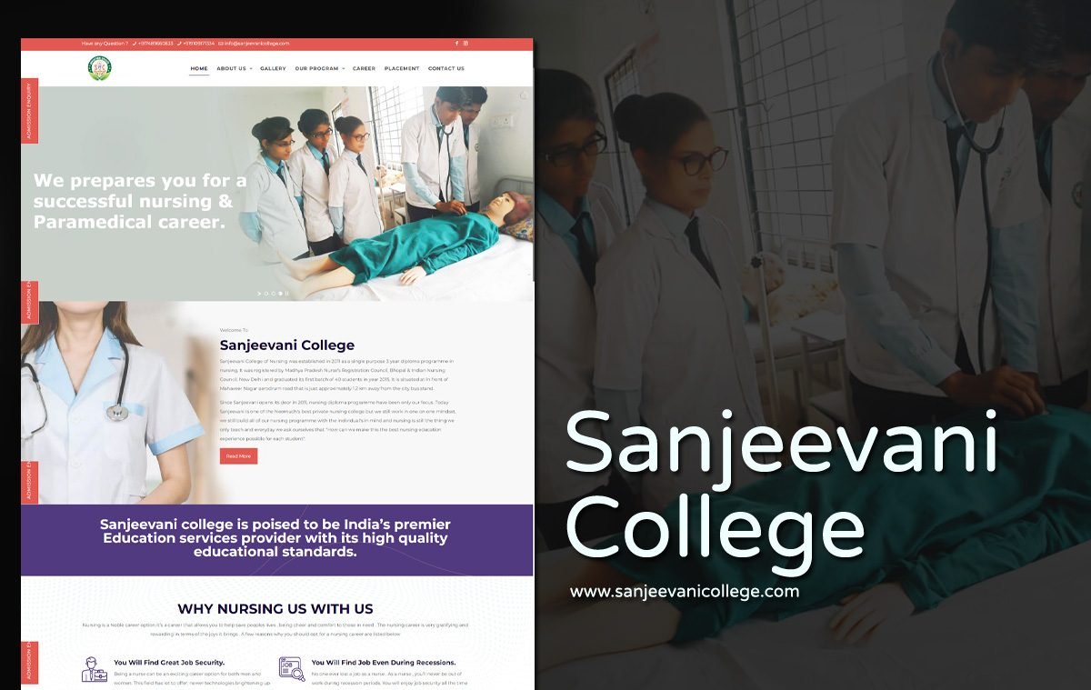 nursing college website designer in udaipur india