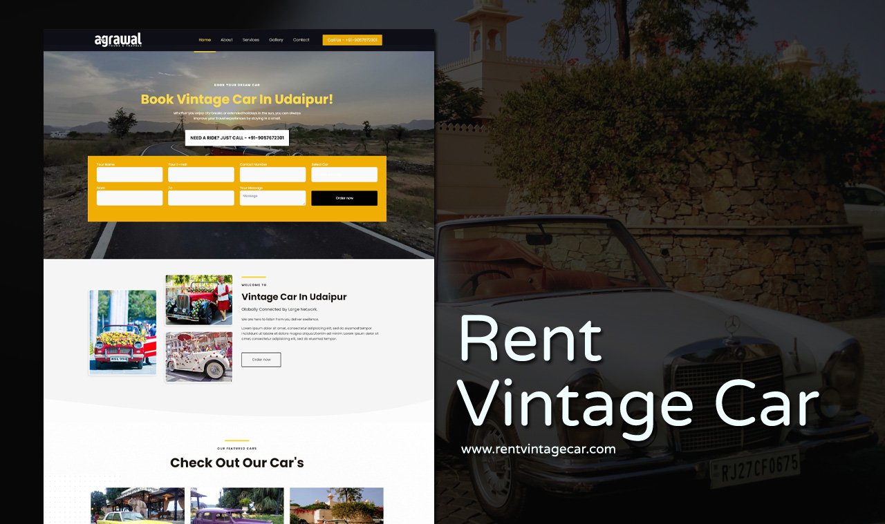 website design services for vintage car rental in udaipur india